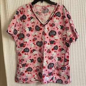 Hello kitty scrub top size large